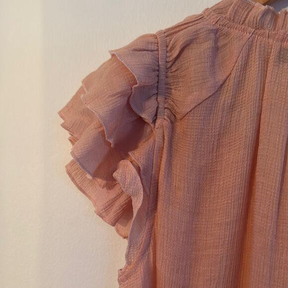 DOE & RAE l NWT Ruffled Women's Top Pink size Small - Picture 5 of 6
